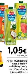 Juver - Néctar Disfruta Naranja-Mango-Zanahoria O Guayaba Sin Azúcar Añadido O Piña-Coco 
