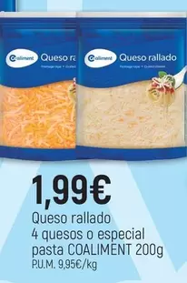 Coaliment - Queso Rallado 4 Quesos O Especial Pasta