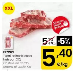 Eroski - Costilla De Cerdo Entera Al Vacío Xxl