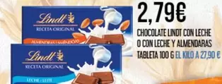 Lindt - Chocolate  Con Leche O Con Leche Y Almendras