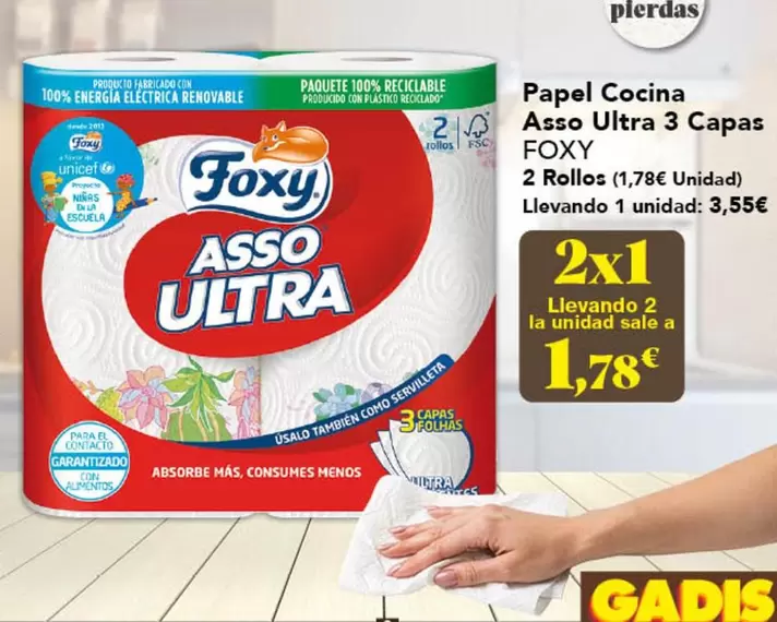 Foxy - Papel Cocina Asso Ultra 3 Capas