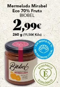 Eco - Mermelada Mirabel  70% Fruta