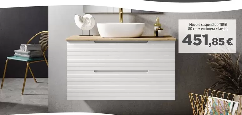 Mueble Suspendido Tikei + Encimera + Lavabo