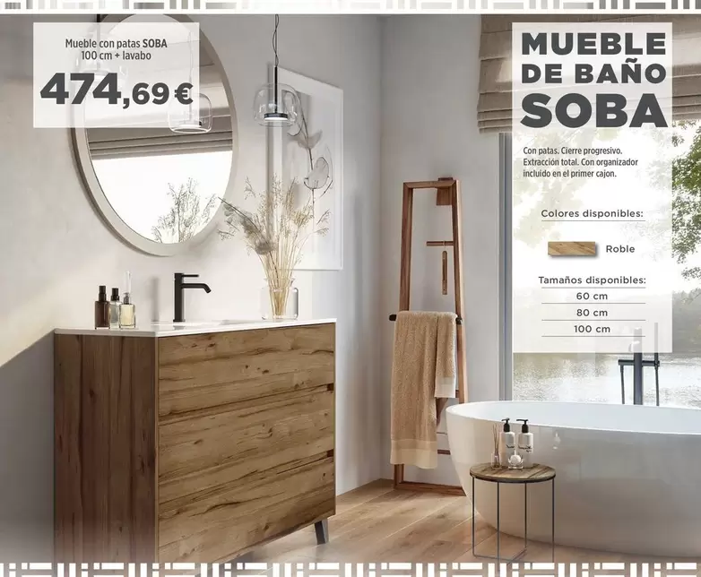 Mueble Con Patas SOBA 100 Cm + Lavabo