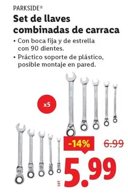 Parkside - Set De Llaves Combinadas De Carraca