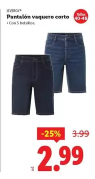 Livergy - Pantalón Vaquero Corto