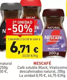 Nescafé - Café Soluble Black, Vitalissimo Descafeinado O Natural