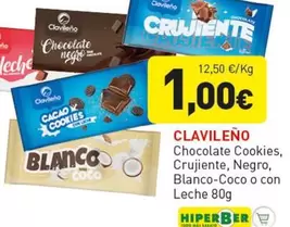 Clavileño - Chocolate Cookies, Crujiente, Negro, Blanco-Coco O Con Leche