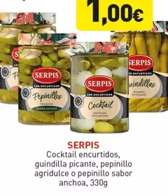 Serpis - Cocktail Encurtidos, Guindilla Picante, Pepinillo Agridulce O Pepinillo Sabor Anchoa