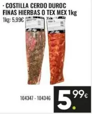 Costilla Cerdo Duroc Finas Hierbas O Tex Mex