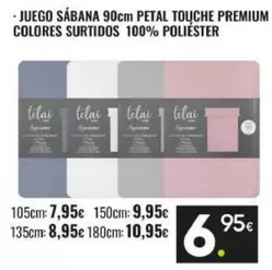 Premium - Juego Sabana 90cm Petal Touche  Colores Surtidos 100% Poliéster