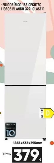Cecotec - Frigorifico 185 119895 Blanco 3221 Clase D