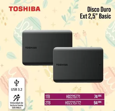 Toshiba - Disco Duro Ext 2,5" Basic 
