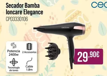 Cecotec - Secador Bamba Loncare Elegance