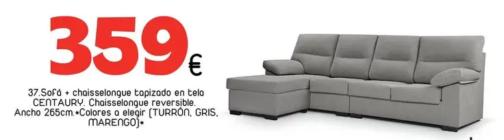 Sofá Chaisselongue Tapizado En Tela Centaury