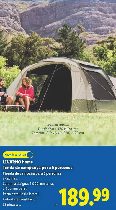 Livarno Home - Tenda De Campana Per 5 Personas