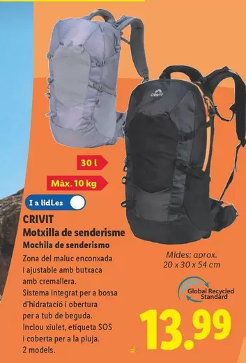 Crivit - Mochila De Senderismo