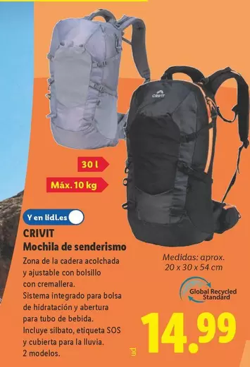 Crivit - Mochila De Senderismo