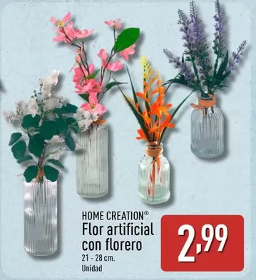 Home Creation - Flor Artificial Con Florero