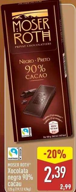 Moser Roth - Xocolata Negra 90% Cacau