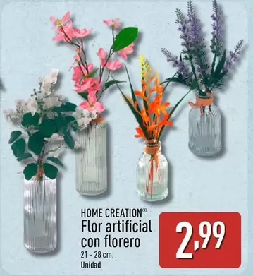 Home Creation - Flor Artificial Con Florero