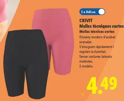 Crivit - Mallas Técnicas Cortas 