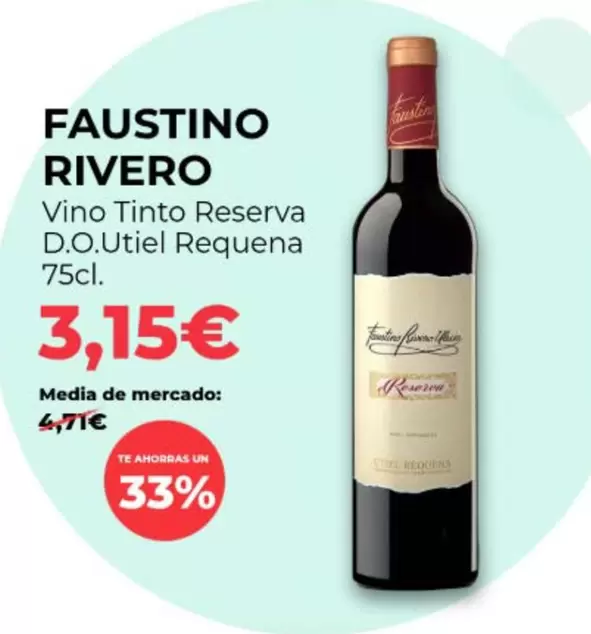 Faustino Rivero - Vino Tinto Reserva D.O.Utiel Requena