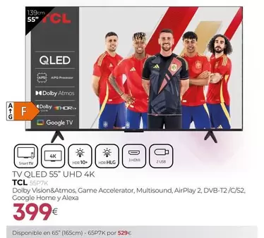 TCL - Tv Qled 55" UHD 4K