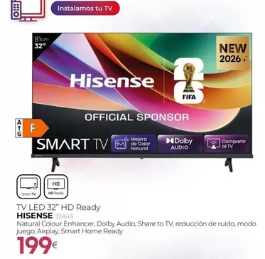 Hisense - Tv Led 32" Hd Ready