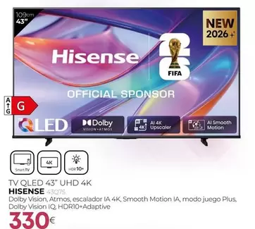 Hisense - Tv Qled 43" UHD 4K