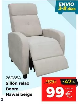 Sillón Relax Boom Hawai Beige