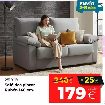 Sofá Dos Plazas Ruben 140 Cm