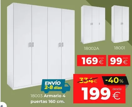 Armario 4 Puertas 160 Cm