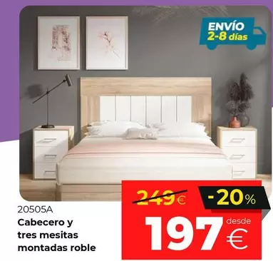 Tres - Cabecero Y  Mesitas Montadas Roble