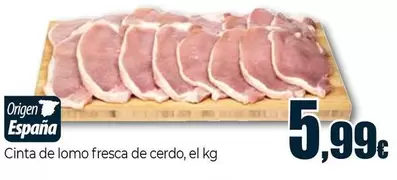 Cinta De Lomo Fresca De Cerdo