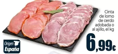 Cinta De Lomo De Cerdo Adobada O Al Ajillo