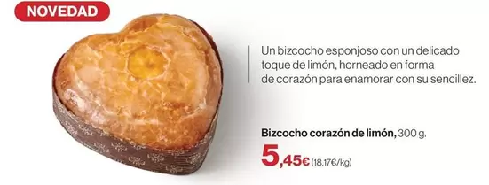 Alimerka - Bizcocho Corazón De Limón