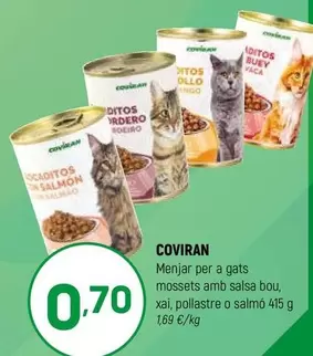 coviran - Menjar Per A Gats Mossets Amb Salsa Bou, Xaj, Pollastre O Salmo