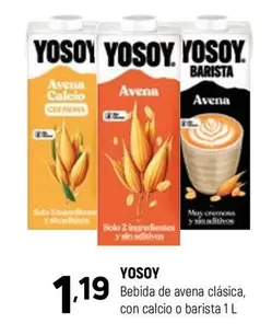 YoSoy - Bebida De Avena Clásica, Con Calcio O Barista