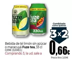 Fuze Tea - Bebida De Te Limon Sin Azucar O Maracuya