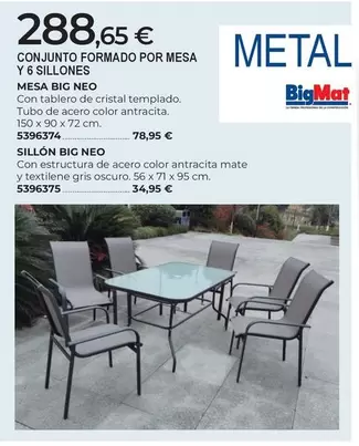 Cristal - Conjunto Formado Por Mesa Y 6 Sillones Mesa