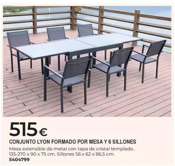 Cristal - Conjunto Lyon Formado Por Mesa Y 6 Sillones