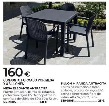 Conjunto Formado Por Mesa Y 4 Sillones