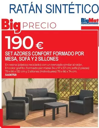Set Azores Confort Formado Por Mesa, Sofá Y 2 Sillones