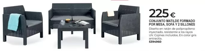 Conjunto Matilde Formado Por Mesa, Sofa Y 2 Sillones