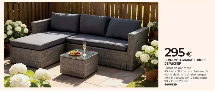 Conjunto Chaise Longue De Wicker