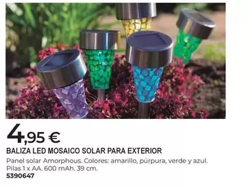 Solar - Balizia Led Mosaico  Para Exterior