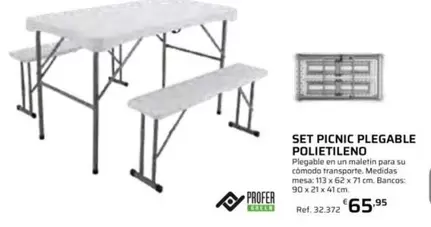 Profer Green - Set Picnic Plegable Polietileno