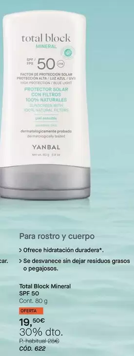 Yanbal - Total Block Mineral SPF 50 