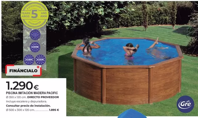 Bigmat - Piscina Imitación Madera Pacific